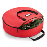 ZOBER front view of red wreath bag showing protective storage benefit