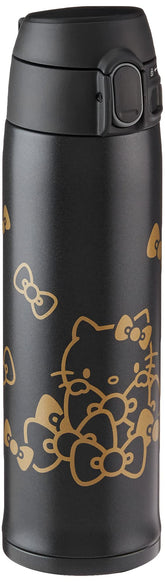 Zojirushi Hello Kitty mug front view showing compact design and travel-ready benefit