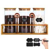 ZOMUIA front view of three glass canisters showing tidy storage benefit