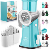 Zulay Kitchen front view of rotary grater showing compact design and hopper for quick prep