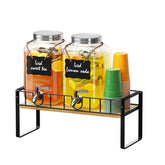 Zuyachuza front view of two glass dispensers on bamboo stand showing neat presentation and easy access