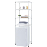 Zvyteay front view of white 4-tier rack showing space saving benefit