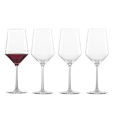 Zwiesel Glas front view of Pure Cabernet set showing elegant silhouette and clarity