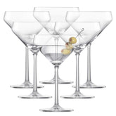 Zwiesel Glas front view of martini glass showing elegant silhouette and clarity