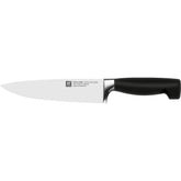ZWILLING Four Star front view showing full 7-inch blade and balance benefit
