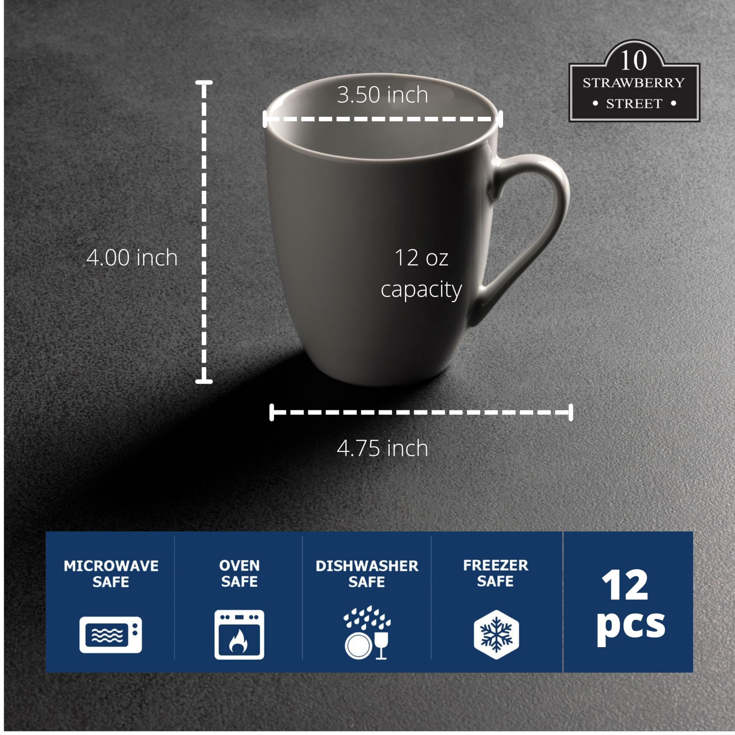 10 Strawberry Street stacked mugs demonstrating compact storage and space savings