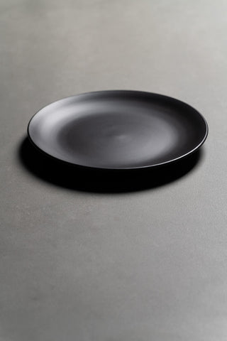 10 Strawberry Street plate with fork and knife showing 10.5 inch scale and versatility