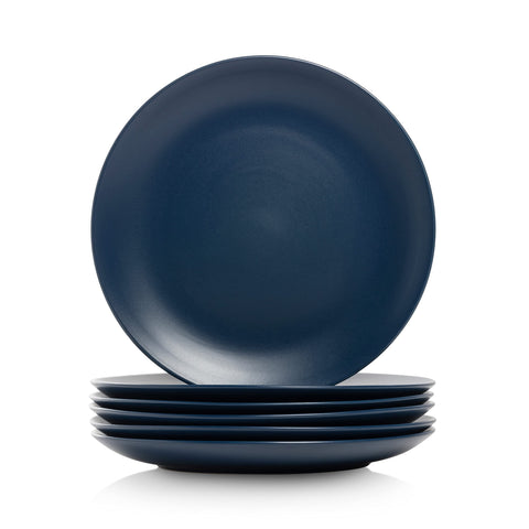 10 Strawberry Street plate front view showing midnight blue finish and modern look, ideal for stylish tables