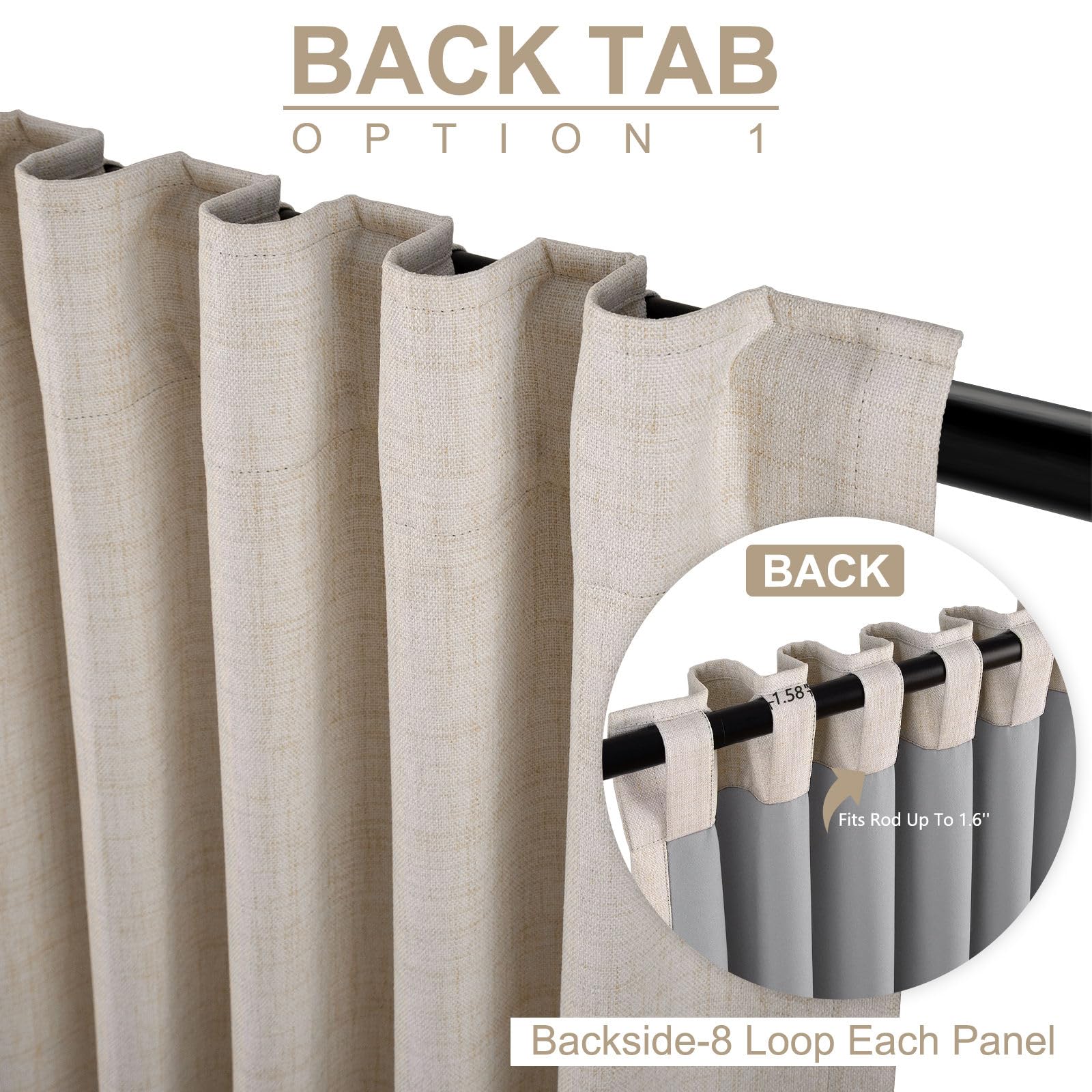 100% Blackout Shield black backing detail demonstrating total light blocking benefit
