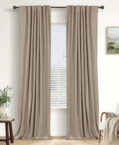100% Blackout Shield front panel in burlywood birch showing elegant window coverage