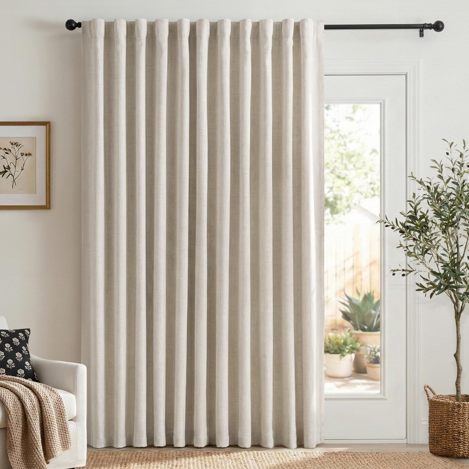 100% Blackout Shield front panel cream blocking light for privacy