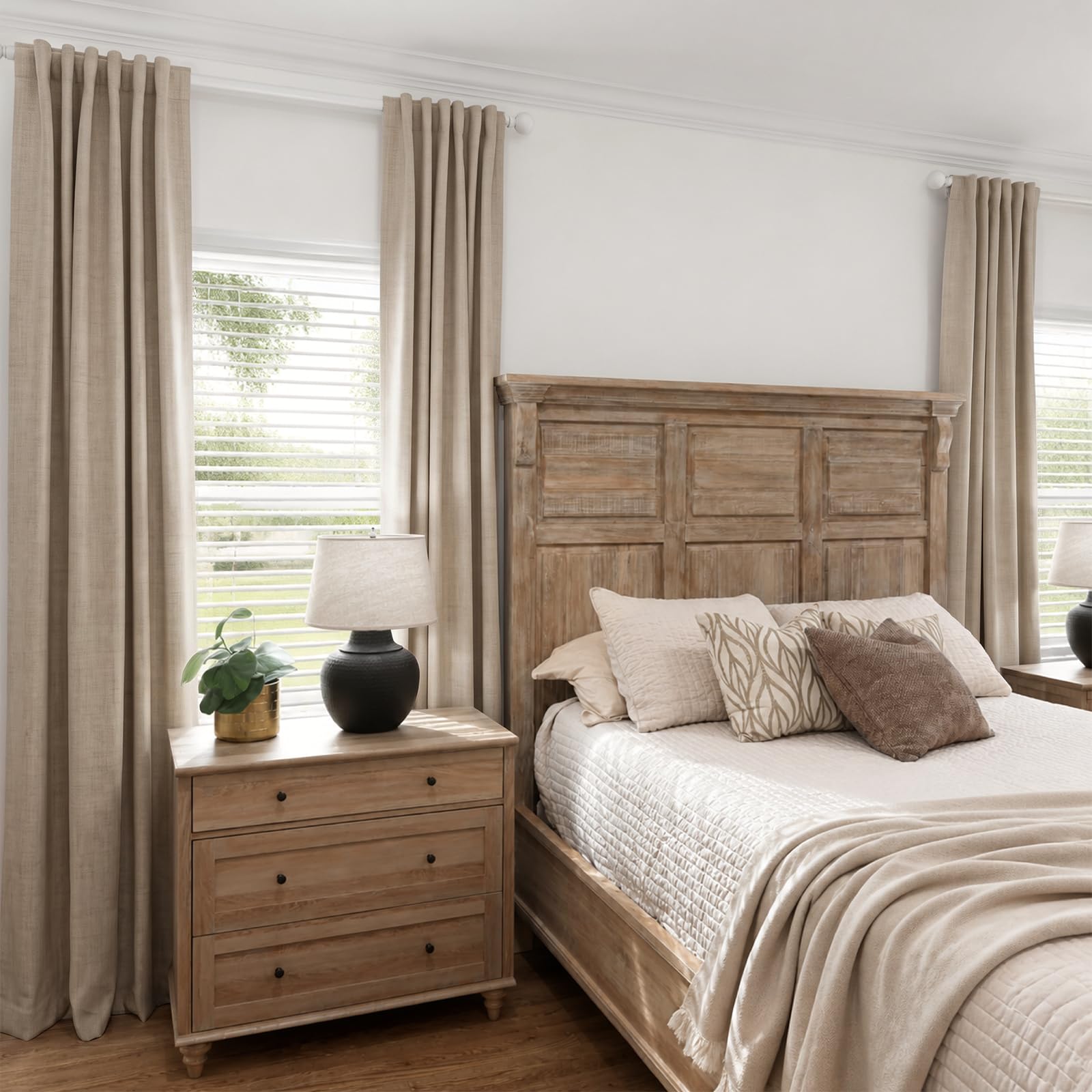 100% Blackout Shield beside a window showing 108 inch length and room coverage scale