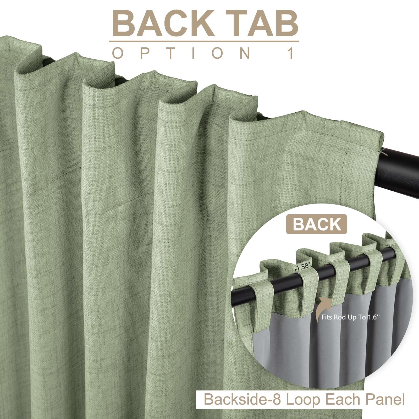 100% Blackout Shield panel hanging on rod demonstrating full blackout