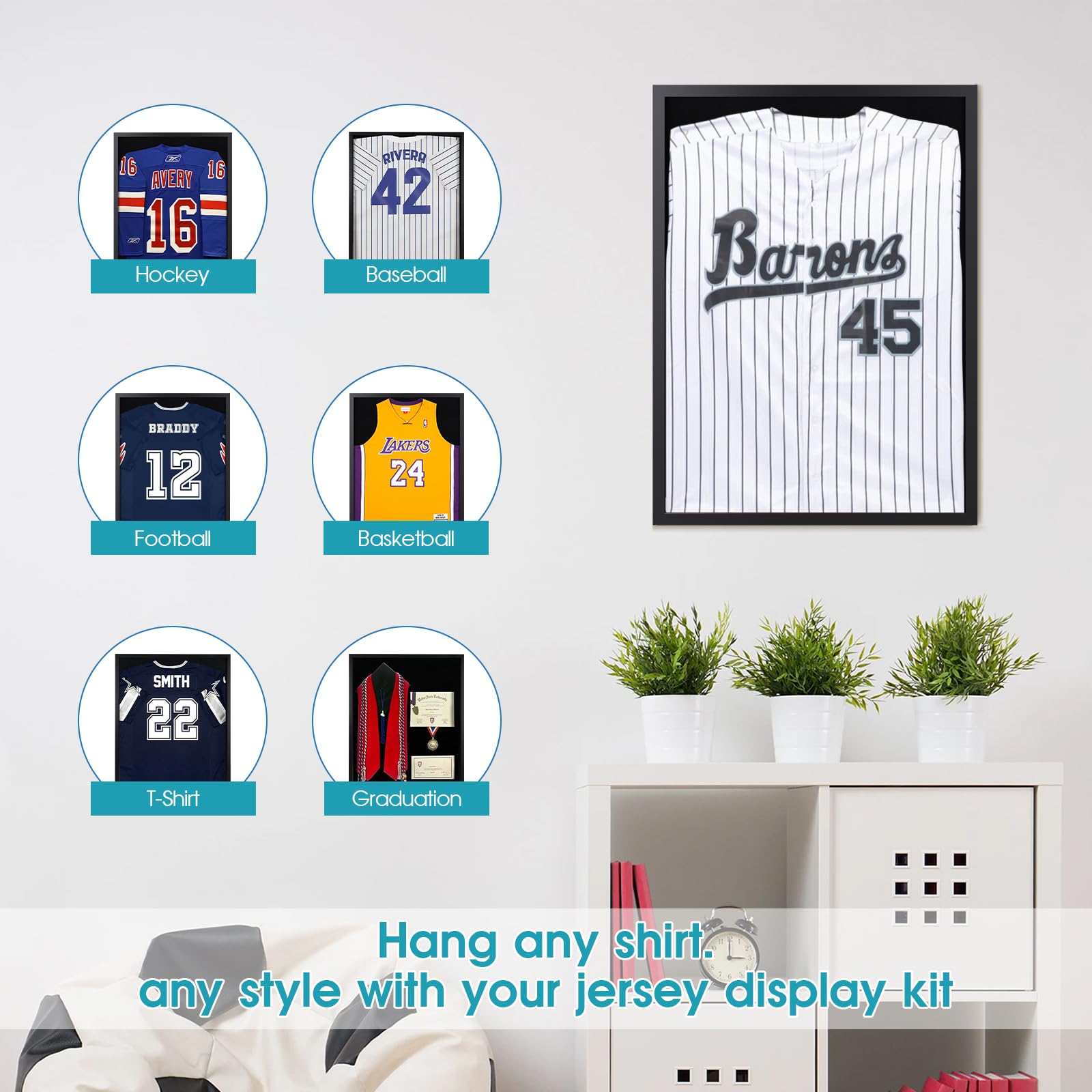 1DOT2 metal hangers and label detail showing secure mounting and easy installation benefit