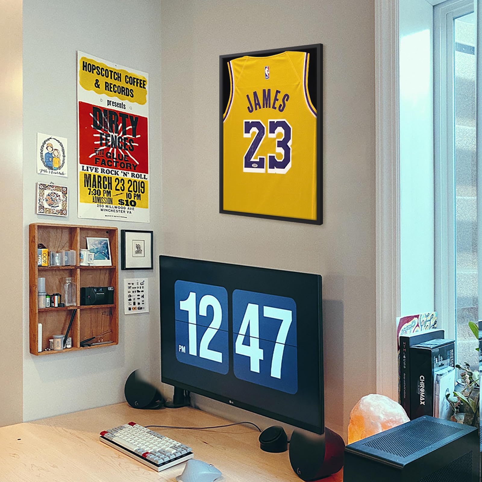 1DOT2 lifestyle wall display showing framed jersey and polished room presentation benefit