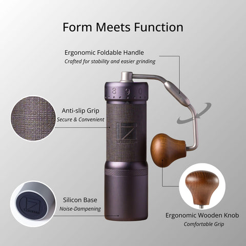 1Zpresso J-Ultra magnetic catch cup attached securely for mess-free grinding