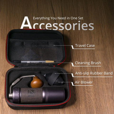 1Zpresso J-Ultra with premium travel case packed for convenient espresso on the go