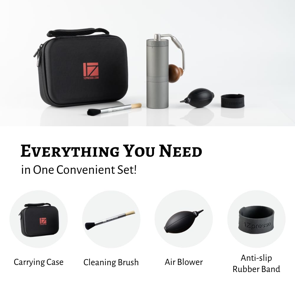 1Zpresso X-Ultra held in hand to show size and portability advantage for travelers