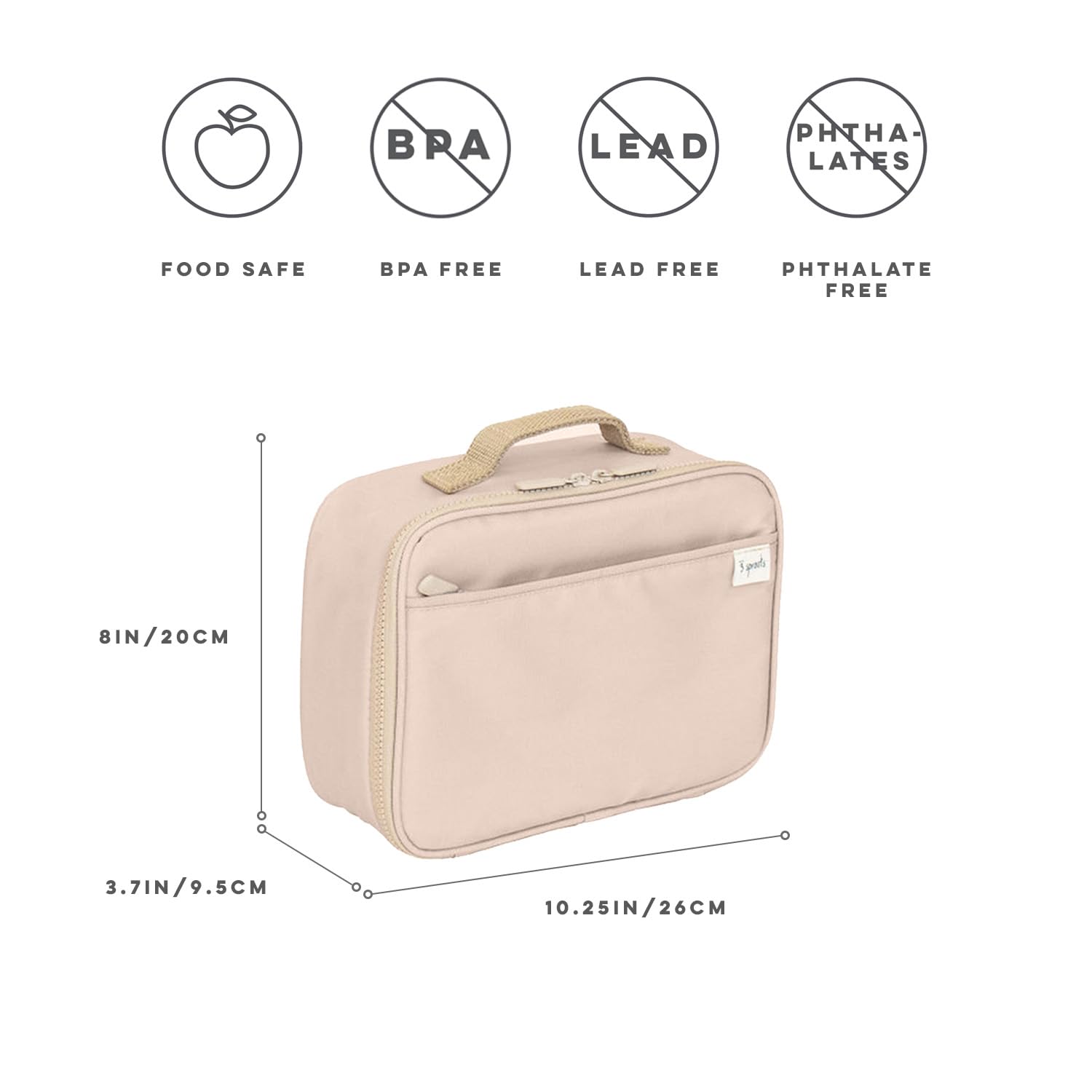 3 Sprouts exterior pocket detail showing quick-access storage for notes and snacks