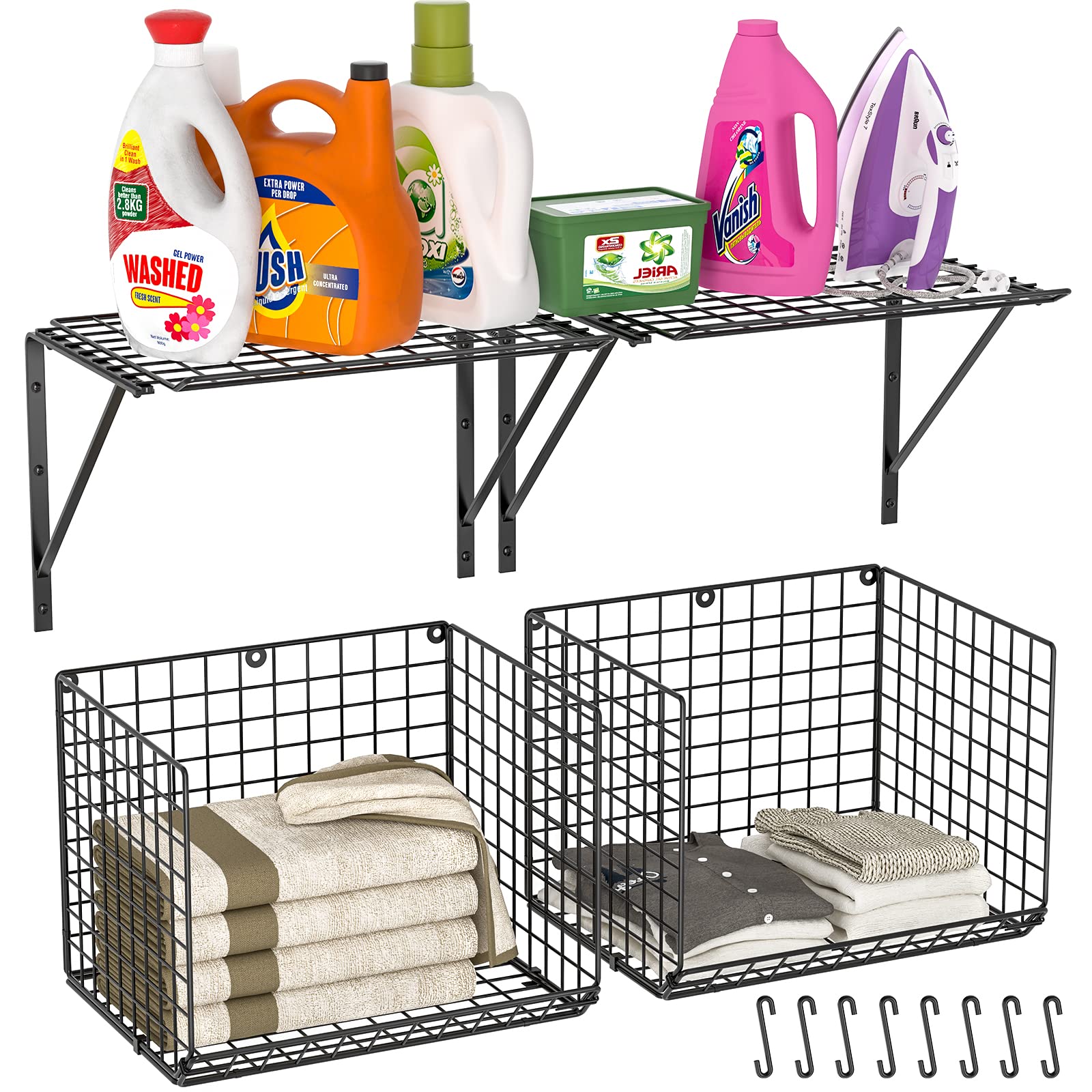 3IngSeagulls front view of mounted shelf showing neat storage benefit