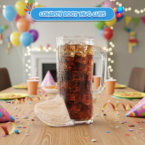 4E's Novelty cowboy boot cups at Toy Story Woody themed kids party