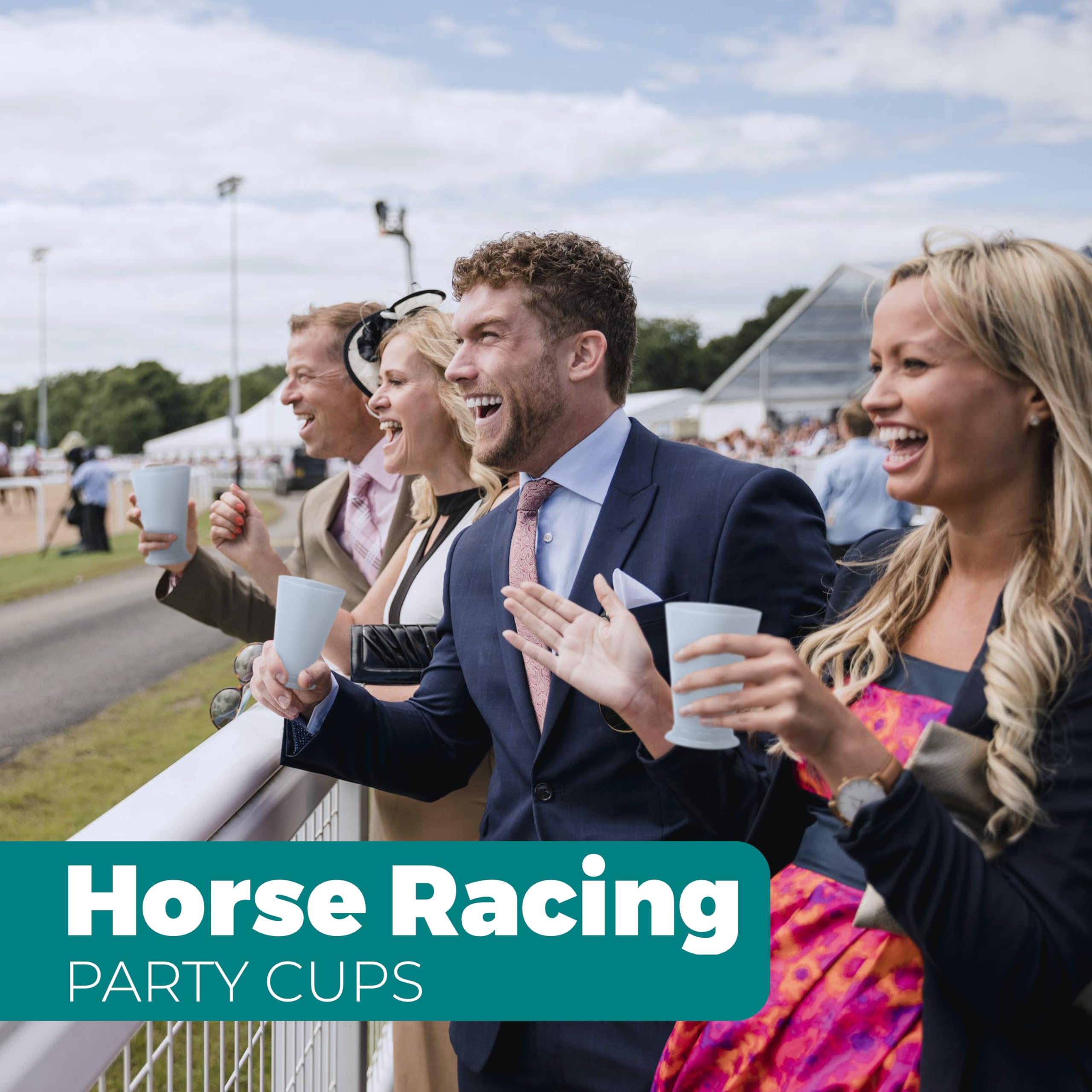 4E's Novelty cup filled with a drink in hand demonstrates easy handling and party-ready use