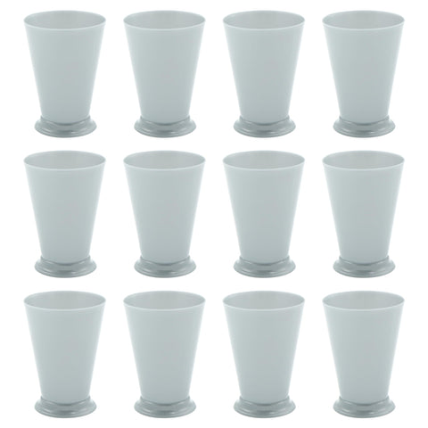 4E's Novelty close-up of printed label and plastic material indicates durable partyware