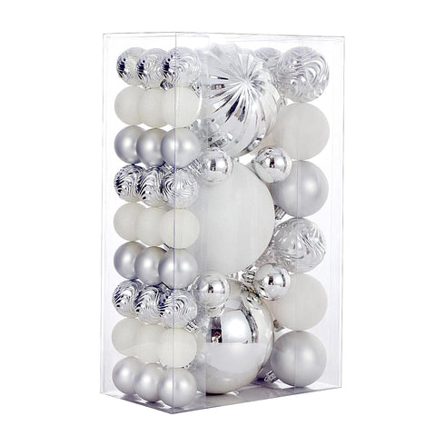 5th LILY front packaging showing 50-piece silver ornament set and safe shatterproof benefit
