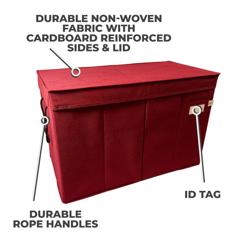 612 Vermont box opened with nutcrackers inside demonstrating upright safe storage and spacing