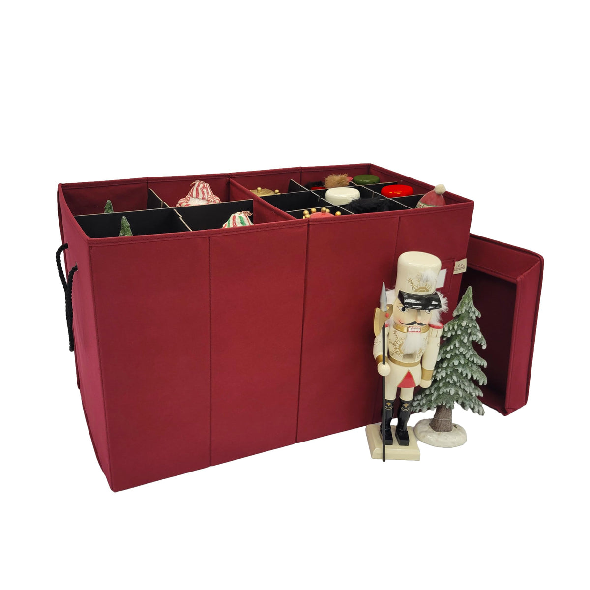 612 Vermont front view of storage box showing tall upright protection and neat organization