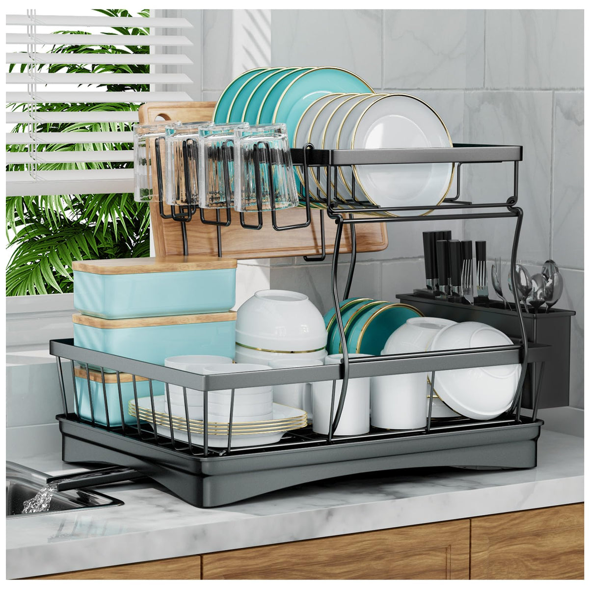 7 code front view showing full rack and organized drying benefit