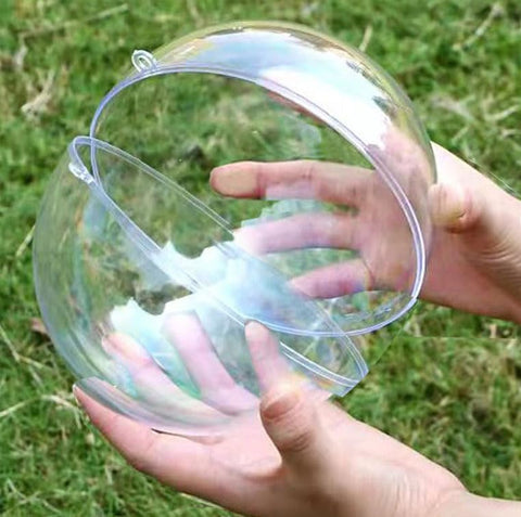 7Queen clear ornament front view showing transparent large bauble and visibility benefit