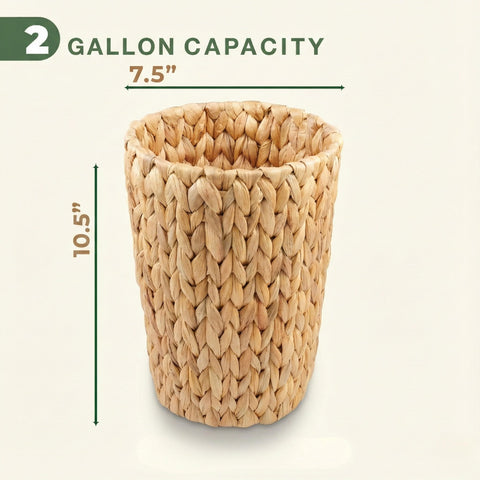 84ECO pair of wicker trash cans styled in living room offering coordinated storage solution