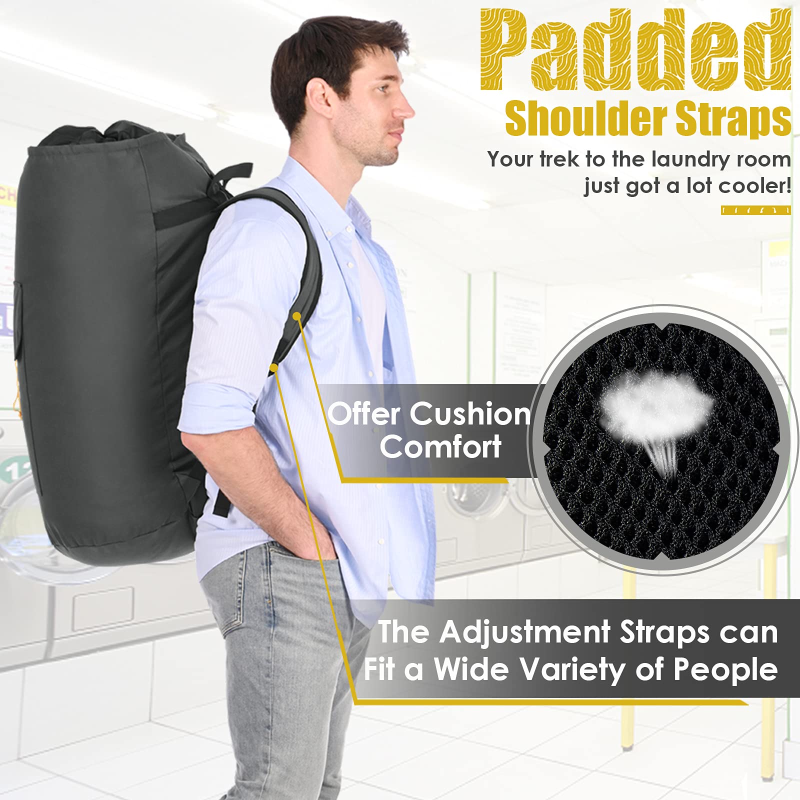 Ãzhido front pocket with detergent demonstrating convenient organized storage