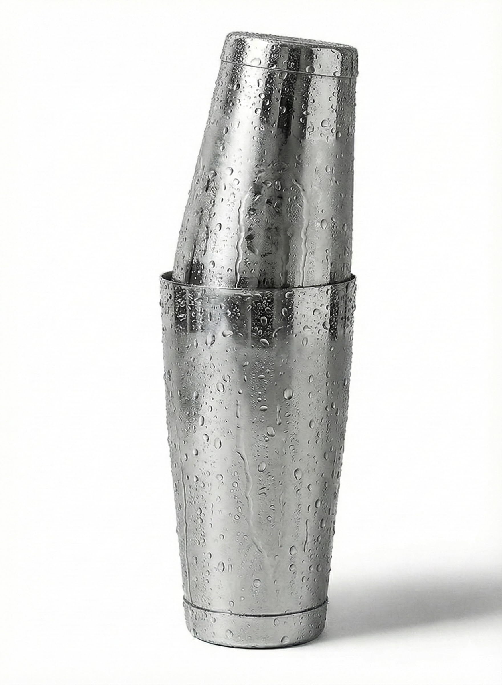 A Bar Above front view of two-piece Boston shaker showing professional finish and balance