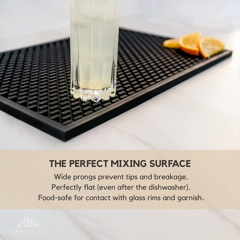 A Bar Above mat in use at bartender station preventing slips and catching spills