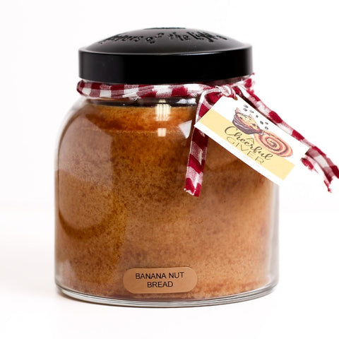 A Cheerful Giver front jar packaging showing warm banana nut bread scent and decorative appeal