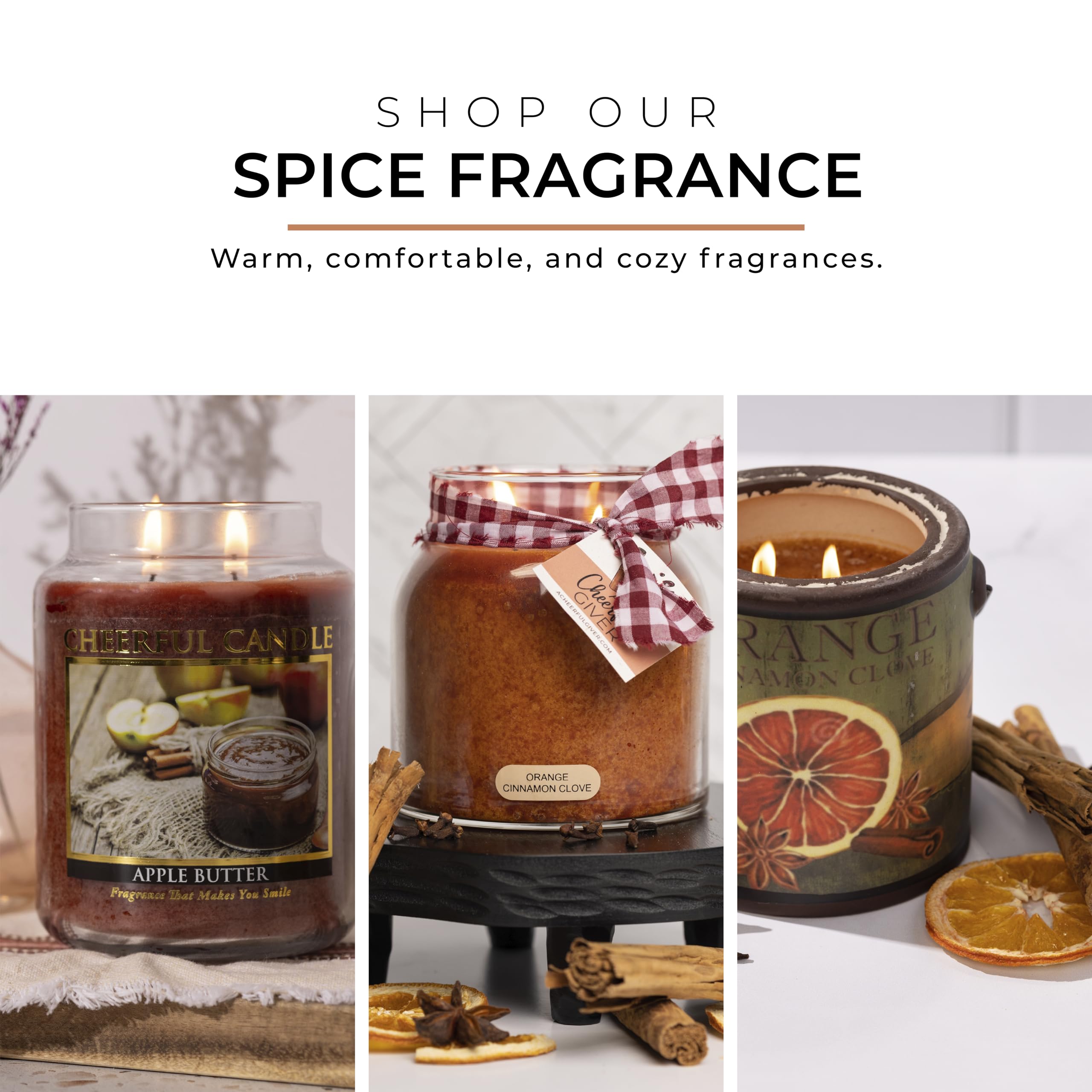 A Cheerful Giver candle placed on kitchen island adding cozy fragrance to living spaces