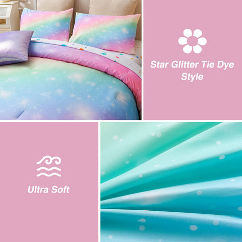 A Nice Night styled bedroom with the comforter set creating a playful focal point