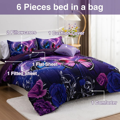 A Nice Night close-up of purple galaxy butterfly print highlighting soft texture