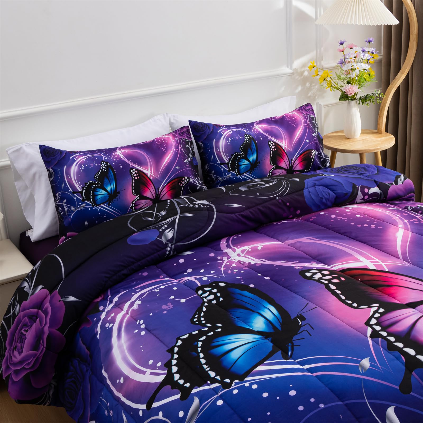 A Nice Night comforter beside a measuring tape showing twin size dimensions