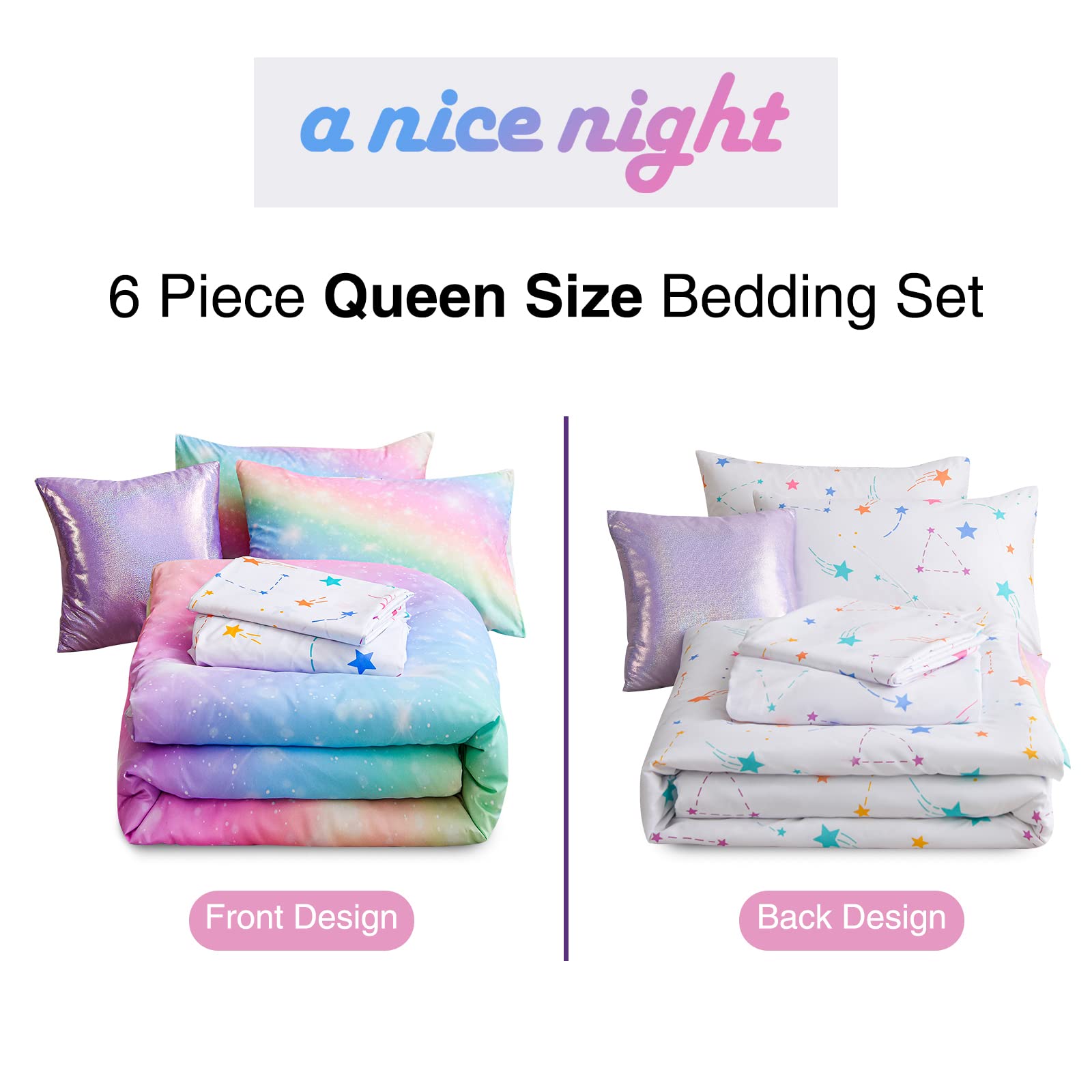 A Nice Night comforter corner and stitching detail highlighting construction quality