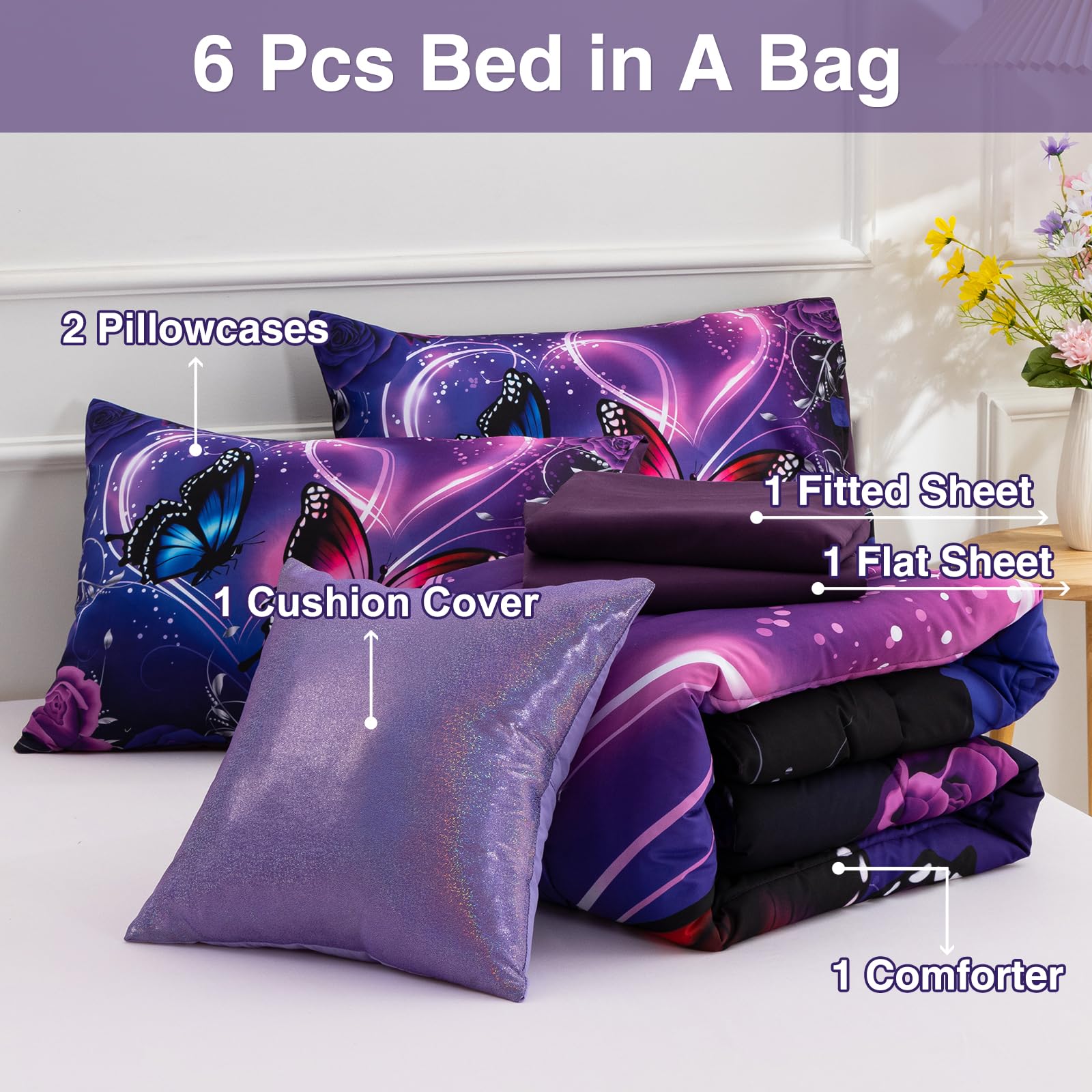 A Nice Night comforter displayed on a full bed illustrating cozy coverage and decor impact