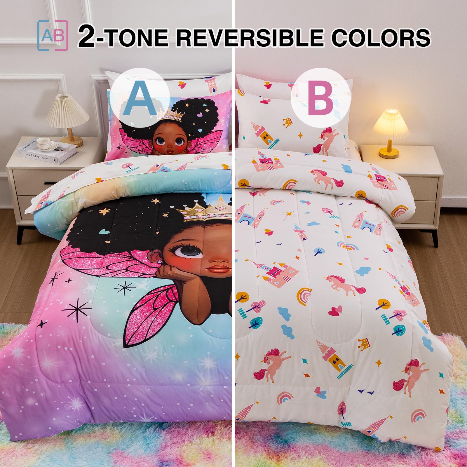 A Nice Night double-sided print detail showing princess and castle reverse for design versatility