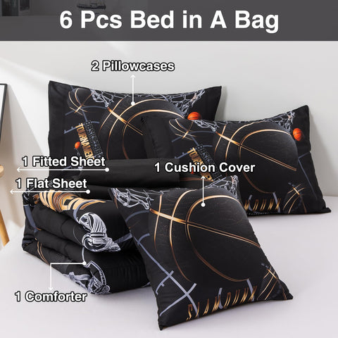 A Nice Night flat sheet and comforter edge showing stitching and print clarity