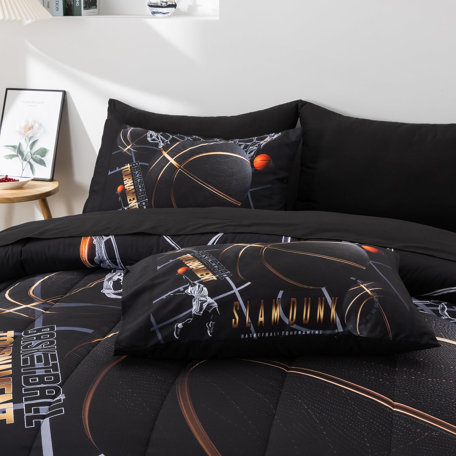 A Nice Night bedroom lifestyle scene showing youthful sports-themed styling