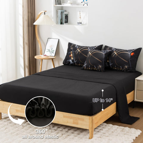 A Nice Night pillowcases and cushion detail showing coordinated sports print
