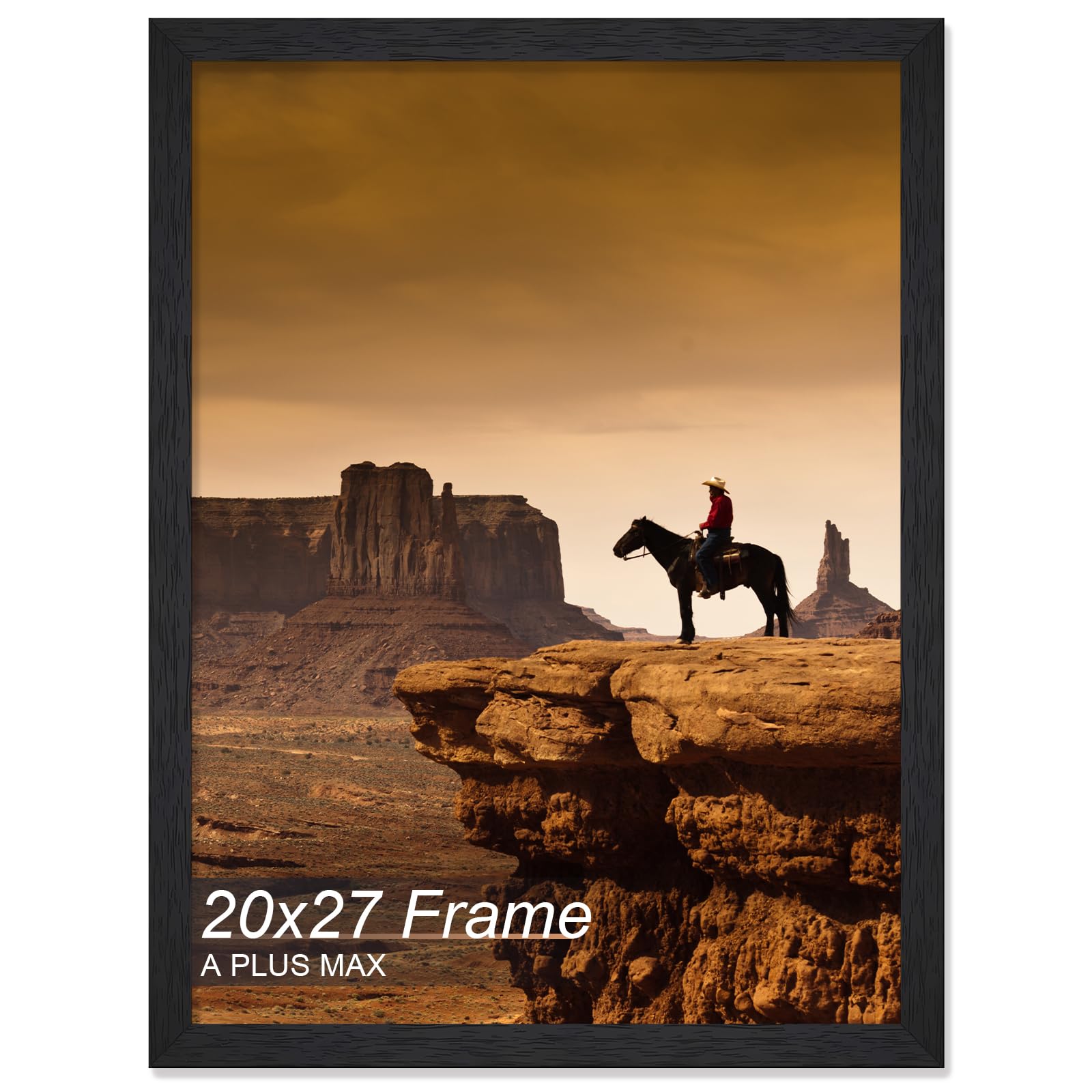 A PLUS MAX front view showcasing black frame and framed puzzle benefit of elegant display