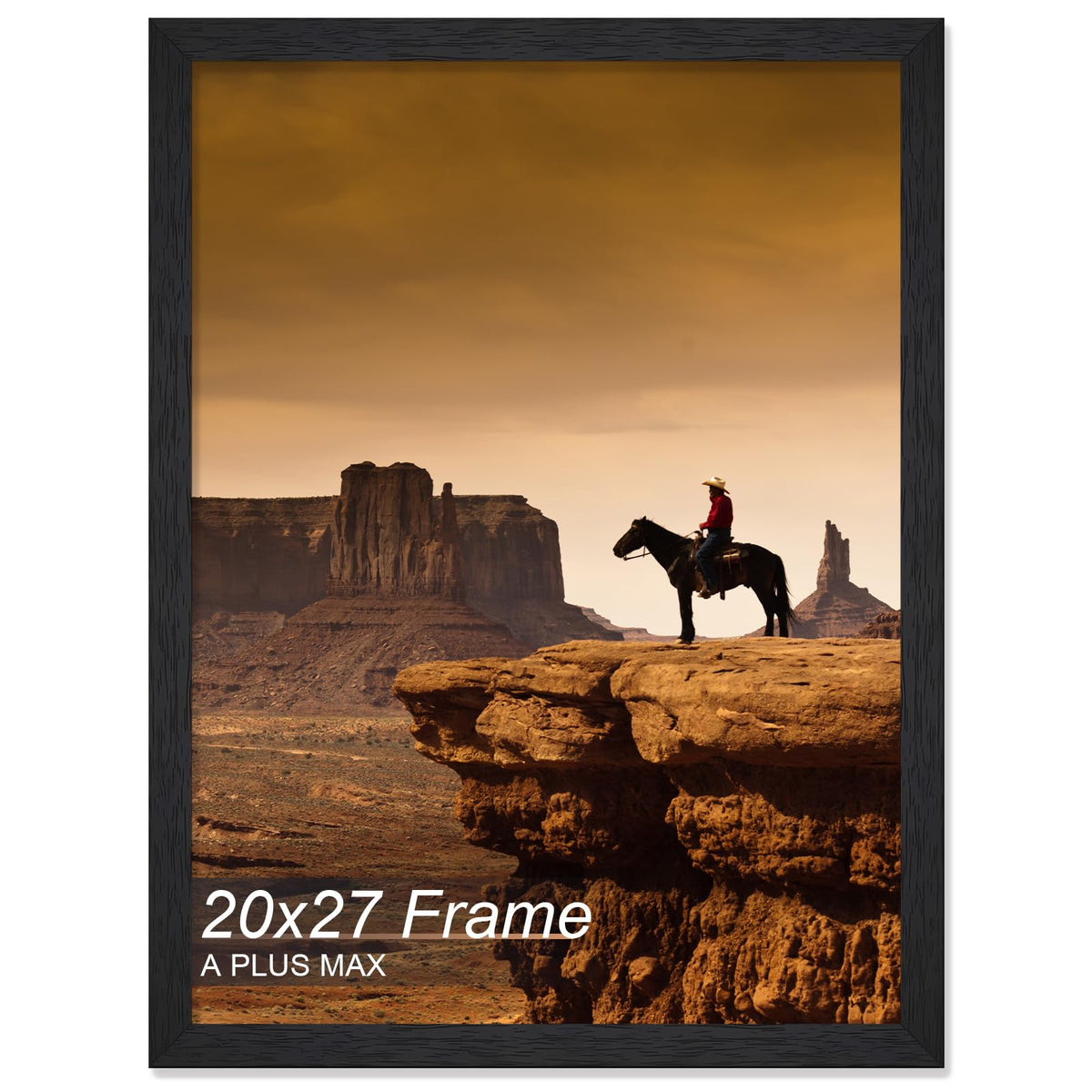 A PLUS MAX front view showcasing black frame and framed puzzle benefit of elegant display