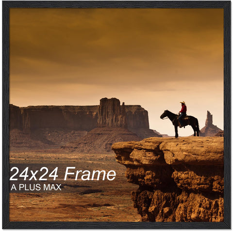 A PLUS MAX front view of 24x24 black frame showing clean display and crisp edges